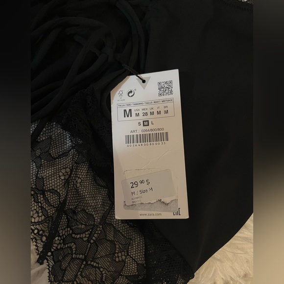 ZARA New with tags black satin cami - Picture 2 of 4